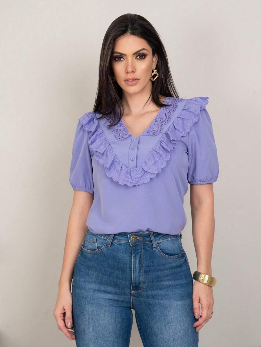 Women Tops - 紫色 - 查看 1