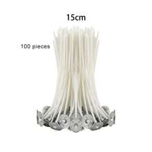 Conjunto De 100 Piezas De Pabilos Para Velas, Pabilos De Cera Sin Humo, Blancos, Longitud 12/15/20cm, Accesorios Para Hacer Velas De Aromaterapia Diy - Blanco - Ver 8