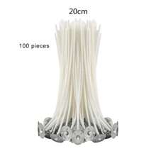 Conjunto De 100 Piezas De Pabilos Para Velas, Pabilos De Cera Sin Humo, Blancos, Longitud 12/15/20cm, Accesorios Para Hacer Velas De Aromaterapia Diy - Blanco - Ver 9