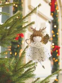 1入組金色玩偶形狀掛飾,派對禮物,聖誕晚會裝飾用品