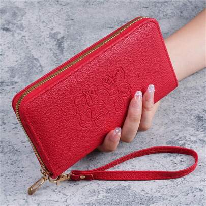 Koreanisches 2023 Neues Design Damen Reißverschluss Geldbörse Multifunktional Allzweck Leder Clutch mit großem Fassungsvermögen für Handy und Bargeld, Geschenkidee für Lehrer und Damen, Geldbörse, Portemonnaie, Handgelenktasche