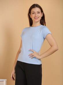 Women T-Shirts - Xanh và trắng - Xem 3