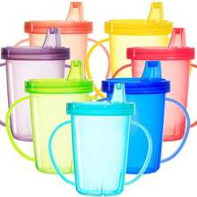 Youngever 8 Pack Sippy Tumblers with Handle, Small Unbreakable Sippy Cups for Infant, Kids, Toddler, 8 Assorted Color Sippy Cups - 彩色 - 查看 1