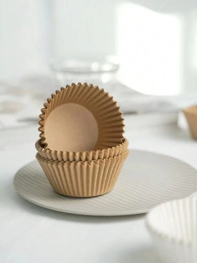 マフィンカップケーキ用 ペーパーライナー 無漂白 ブラウン 100個セット