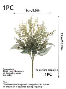 1入裝假花束，尤加利人工植物婚禮裝飾、家居花瓶裝飾、戶外花園畢業季裝飾、新娘捧花、手環花材、生日派對裝飾、情人節、新年和秋季裝飾 - 橄欖綠 - 查看 2