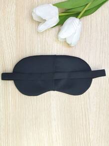 1 pezzo Maschera per gli occhi nera in poliestere con motivo a lettera, stile moderno, aiuto per il sonno per uso domestico, viaggio, regalo per camera da letto, viaggio, ufficio, regalo di San Valentino per un ragazzo