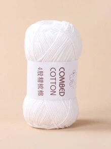 1 卷 4 股精梳紗球 #1 純白色 - 白色 - 查看 2