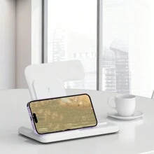 1 件全新 2023 弹出式多功能三合一无线充电器手机支架，兼容 14；快速桌面充电支架兼容 耳机；多功能充电器兼容 多种设备兼容 16 15 14、13、12、11/Pro/Max/Mini/Plus、X、XR、XS/Max、SE、8/Plus，兼容 1-8，兼容 3/2/Pro，兼容 Apple iPad、Android 手机礼物，适合家人、朋友、孩子、生日、圣诞节、冬季、女朋友、男朋友