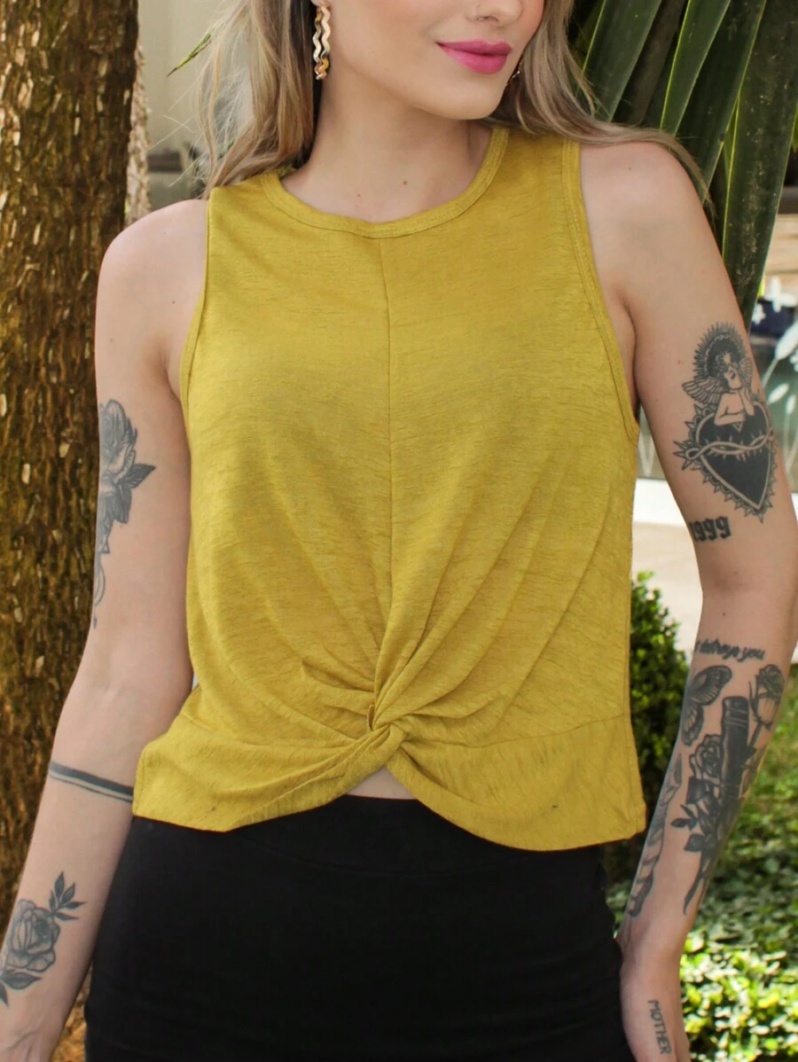 Women Tank Tops & Camis - 黃色 - 查看 1