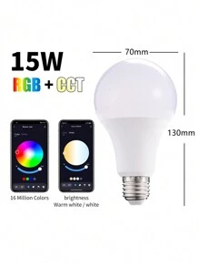 GOLDENSKY Lâmpada Inteligente WIFI Bulbo E27 Rgb+ Smart Life Tuya - Branco - Visão 3