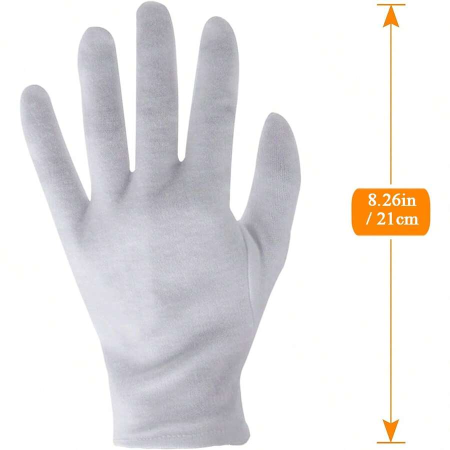 3 Pairs White Polyester Gloves, Elastic, Suitable For Men And Women - For Work/ceremonies/parties/service/inspection - White - View 1