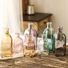 One Piece Small Colorful Vases For Flowers Glass Vases Make An Excellent Gift For A Variety Of Occasions, Such As Weddings, Anniversaries, Mother's Day, Or Housewarming Parties. They Come In Various Designs And Colors, Making It Easy To Find The Perfect Vase To Suit The Recipient's Tastes. Home Decor Room Decor Flower Vase - Multicolor - View 1