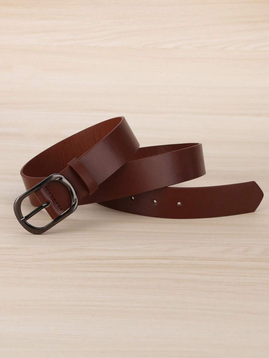 1 chiếc thắt lưng khóa cài cổ điển màu nâu cà phê cỡ lớn dành cho nữ, chất liệu PU, thích hợp sử dụng hàng ngày, mùa hè, mùa thu, mùa lễ hội Halloween - Cà phê nâu - Xem 1