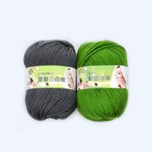 110m/120yd 50g/Bóng Sợi tơ tằm ấm Villus Sợi len mềm Worsted 60% protein tơ tằm 30% len 10% cashmere Sợi đan tay thân thiện với da - Màu xanh Ô liu - Xem 11