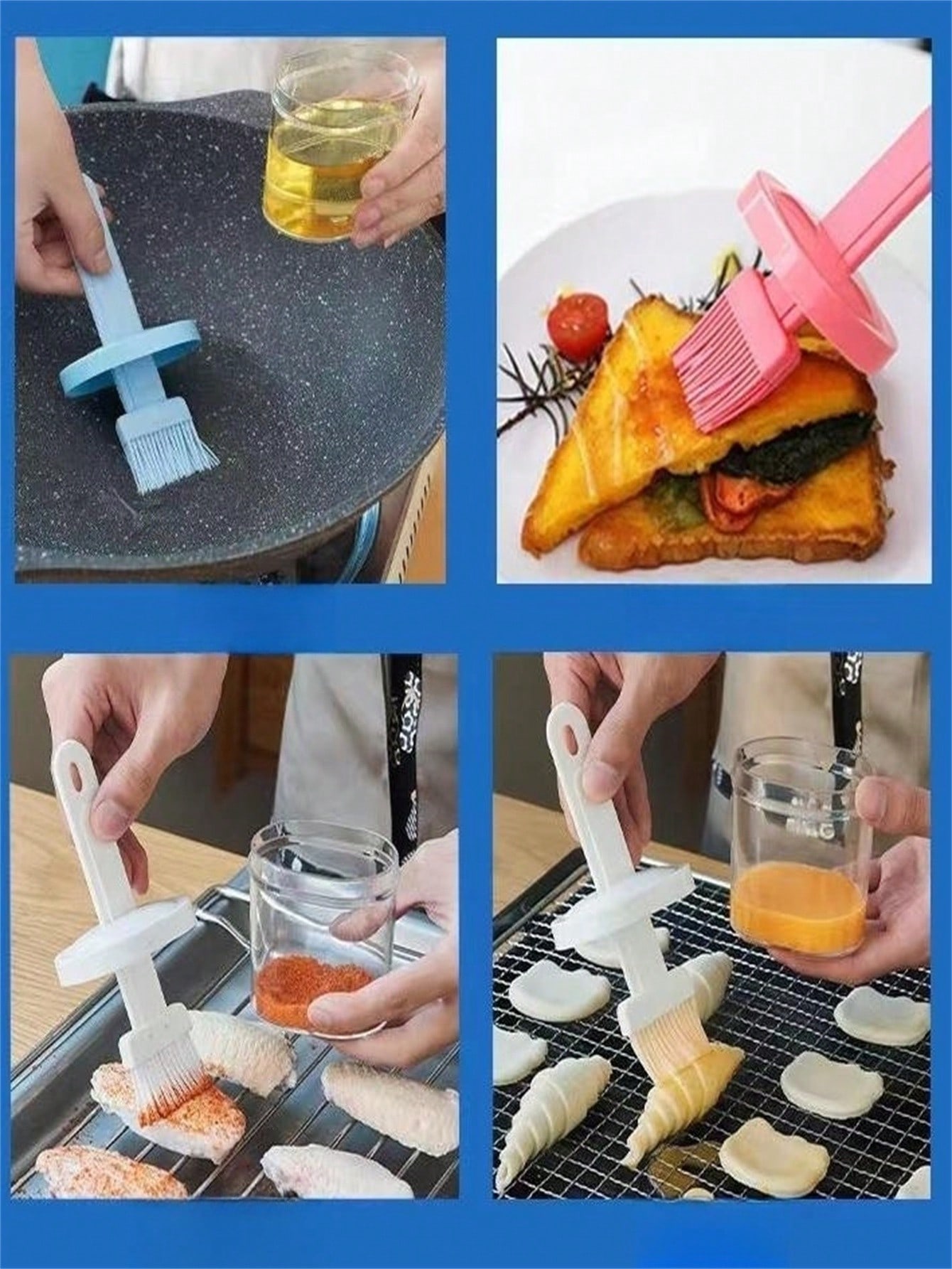 فرشاة شواء متكاملة عشوائية اللون 1 قطعة، فرشاة زيت...