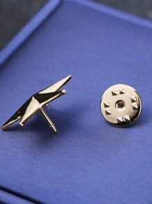 1pc Fashion Men's Shirt Five-Pointed Star Lapel Pin - Yellow Gold - View 3