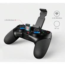 Odbiornik BT + 2.4G + przewodowy/bezprzewodowy kontroler do gier kompatybilny z , PS3, Switch, Apple, smartfonami z Androidem, komputerem, dekoderem TV, idealny do MOBA i gier