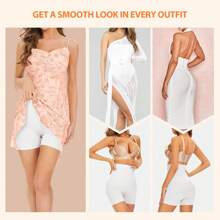 女式無縫塑形平角短褲下裙高腰塑身內衣女收腹內褲 - 白色 - 查看 4