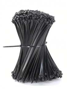 100pcs Cable Zip Ties, Heavy Duty Nylon Tie Wraps For Indoor And Outdoor Use, Self-locking Black Wire Ties For Cable Management