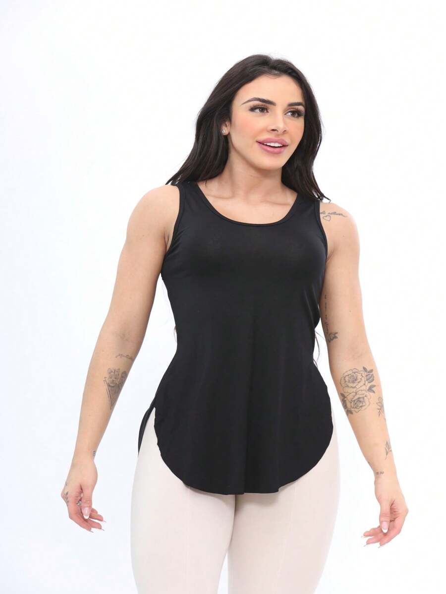 Women Sports Tees & Tanks - 黑色 - 查看 1