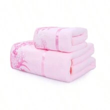 2入組蕾絲浴巾和面巾,超大尺寸超細吸水浴巾適用於成人,1條浴巾和1條面巾 - 米色 - 查看 2