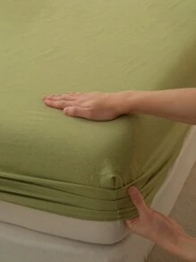 Bộ ga trải giường bằng vải lông thân thiện với da màu xanh bạc hà bao gồm ga trải giường vừa vặn, ga trải giường vừa vặn và vỏ gối - Màu xanh Bạc hà - Xem 5