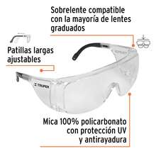 Sobrelentes de seguridad transparentes, Truper Safe - Blanco - Ver 2