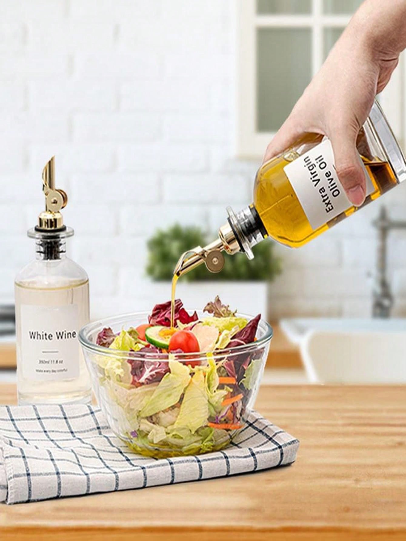 Olive Oil Dispenser Bottle for Kitchen, oil bottles for kitchen 11.8oz