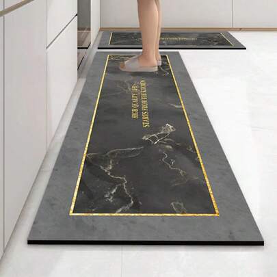 防滑防油廚房墊,吸水性強,可清洗耐用地墊,矽膠矩形門墊,家庭廚房理想之選