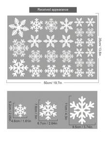 1/3/5/10 件/套圣诞雪花静电窗贴、家居装饰、商场玻璃展示窗装饰 - 白色 - 查看 4