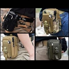 Military Tactical Backpack Sports Waist Bag Cell Phone Bag - 黑色 - 查看 8