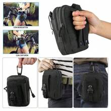 Military Tactical Backpack Sports Waist Bag Cell Phone Bag - 黑色 - 查看 4