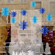 30 Piezas Decoración De Copos De Nieve En Papel 3d Colgante - azul real - Ver 2