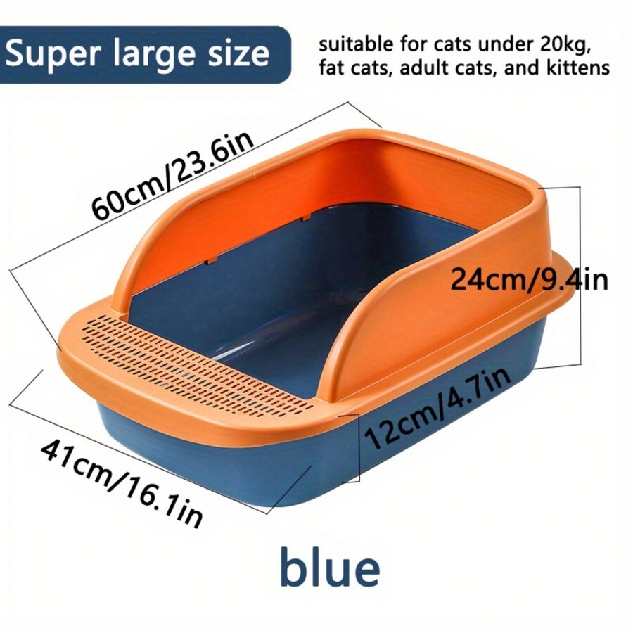 Extra Large Cat Litter Box With High Sides To Prevent Spills, Comes