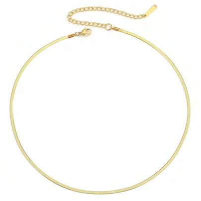 1 Peça Colar De Corrente De Aço Inoxidável Fashion, Delicado E Simples