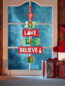 1pc Christmas Tree Shaped Paper Door Hanging Decoration For New Year Party - Multicolor - View 3