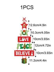 1pc Christmas Tree Shaped Paper Door Hanging Decoration For New Year Party - Multicolor - View 2