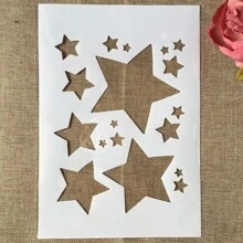 1 pieza Plantilla de dibujo de estrella de cinco puntas de plástico blanco tamaño A4 para volver a la escuela, útiles escolares