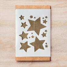 1 pieza Plantilla de dibujo de estrella de cinco puntas de plástico blanco tamaño A4 para volver a la escuela, útiles escolares