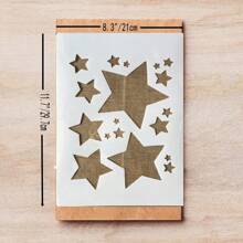 1 pieza Plantilla de dibujo de estrella de cinco puntas de plástico blanco tamaño A4 para volver a la escuela, útiles escolares