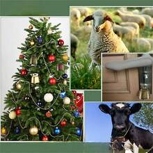 6入組帶有3米繩子的鈴鐺,古董風格35x35mm Diy青銅金屬叮噹聲聲鈴聖誕節裝飾門掛墜飾,適用於聖誕節家居裝飾,以牛和羊為主題 - 銅色 - 查看 6