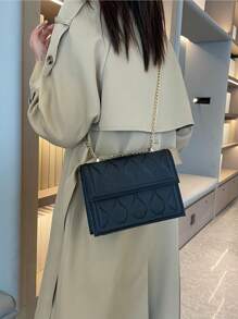 时尚 3d 浮雕图案大容量单肩斜挎包 - 黑色 - 查看 5