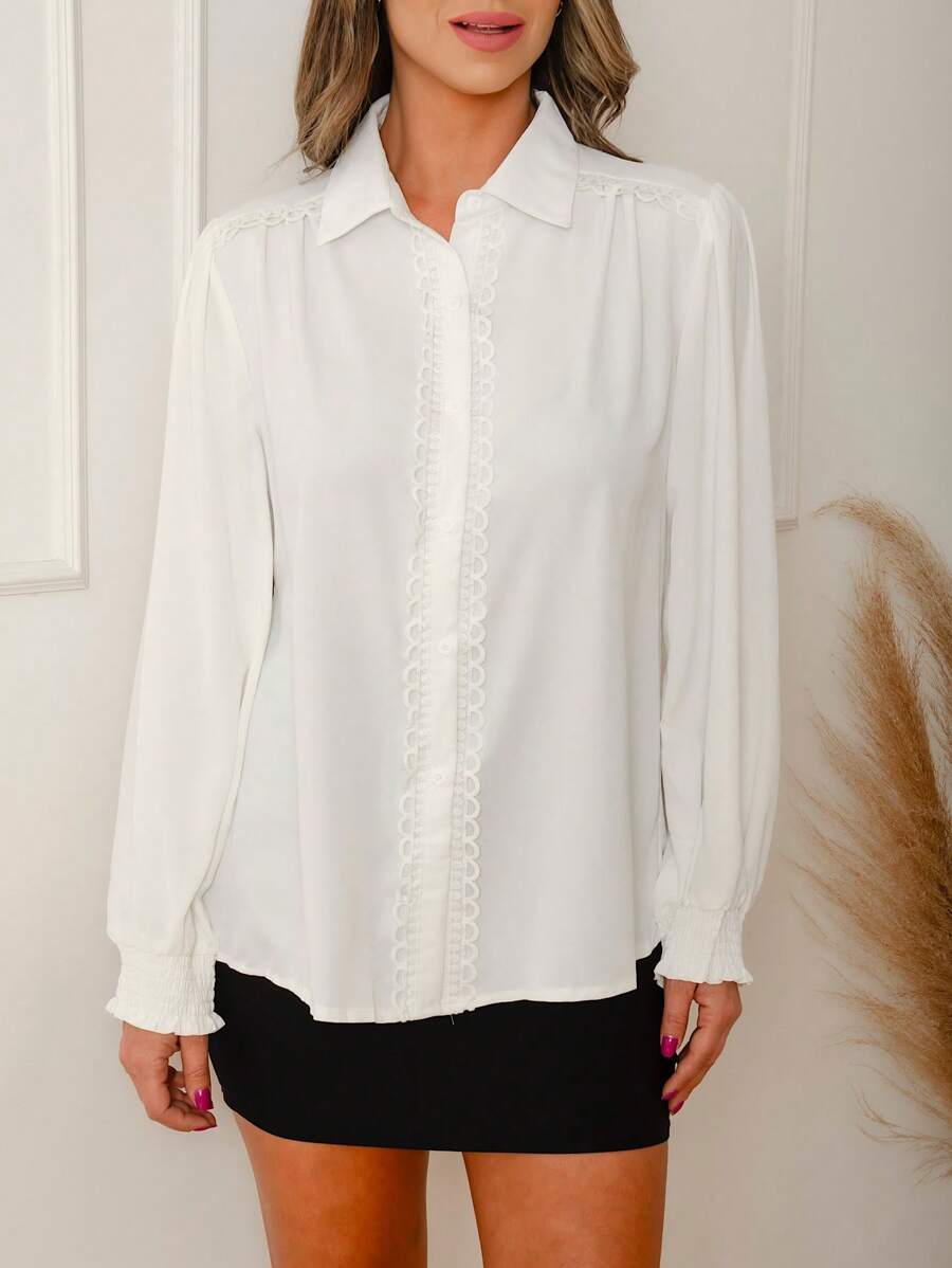 Women Blouses - 白色 - 查看 1