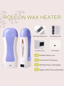Kit de Depilación Profesional Completo con Cera Depiladora - Práctico y Eficaz Depilado - Para Todo Tipo de Piel - Óptimo para Uso Doméstico y Salones de Belleza - Consigue una Piel Suave y Radiant.4-piece set * depilatory casting roller+wax+100 wax skins - Azul - Ver 8