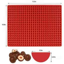 468 腔迷你圓形矽膠模具/巧克力片模具/狗零食盤/半球形糖果模具用於製作果凍、焦糖、餅乾 - 紅色 - 查看 4