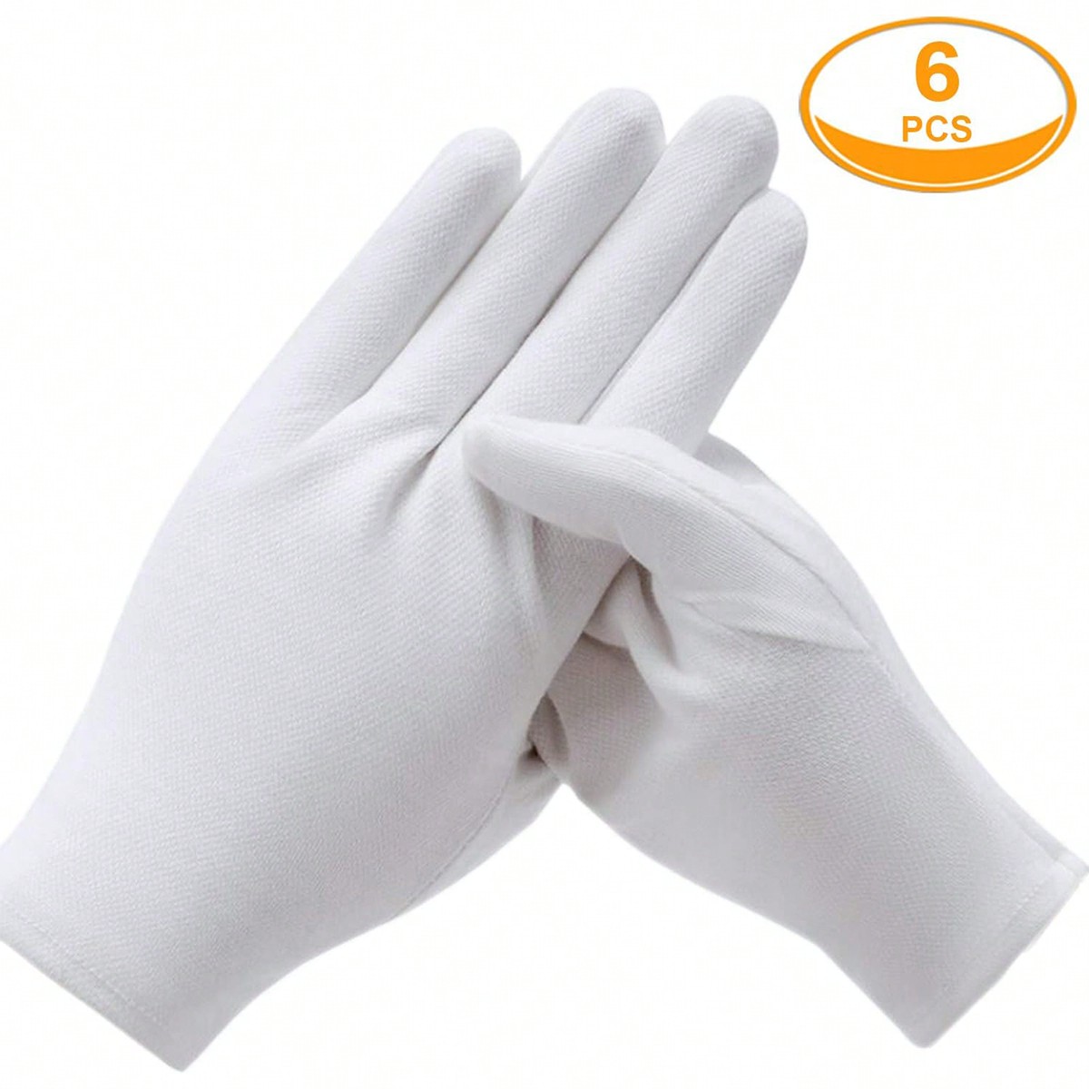 3 Pairs White Polyester Gloves, Elastic, Suitable For Men And Women - For Work/ceremonies/parties/service/inspection