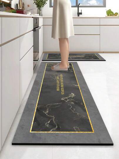 반미끄럼 및 방유성 주방 매트, 흡수성, 세탁 가능하며 내구성이 높은 바닥 매트, 실리콘 직사각형 문 매트, 가정용 주방에 이상적