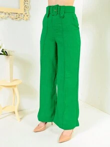 Women Pants - 綠色 - 查看 4