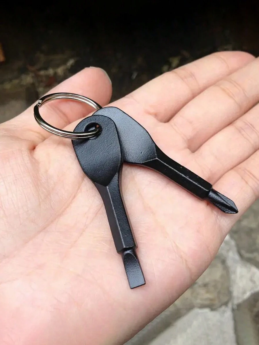 2pcs/Set Portable Screwdriver Keychain, Multifunctional Mini Pocket Repair Tool Kit For Camping Accessory Backpack For School Car Accessories Cute Goth Y2k