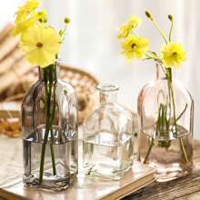 One Piece Small Colorful Vases For Flowers Glass Vases Make An Excellent Gift For A Variety Of Occasions, Such As Weddings, Anniversaries, Mother's Day, Or Housewarming Parties. They Come In Various Designs And Colors, Making It Easy To Find The Perfect Vase To Suit The Recipient's Tastes. Home Decor Room Decor Flower Vase - Multicolor - View 9